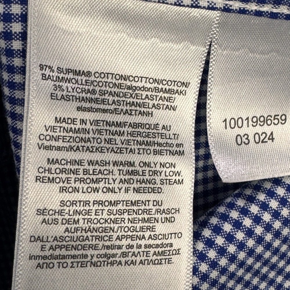 Brooks Brothers Dress Shirt Men 19 36/37 Blue Ainsley Collar Stretch Pima Cotton - Picture 6 of 6